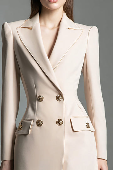 Robe blazer courte à manches longues à revers Champagne Peak